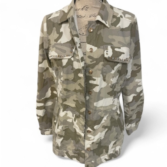 Boston Proper Metallic Camo Utility Jacket – Size S EUC - Picture 9 of 14